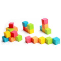 Colorido de madera de 2,5 cm cubo de madera Puzzle Building Blocks